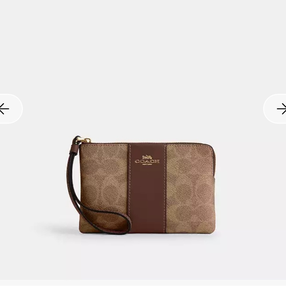 Coach Signature Brown Wristlet